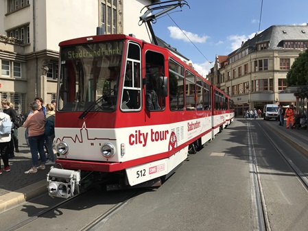 Historische Straßenbahn in Erfurt