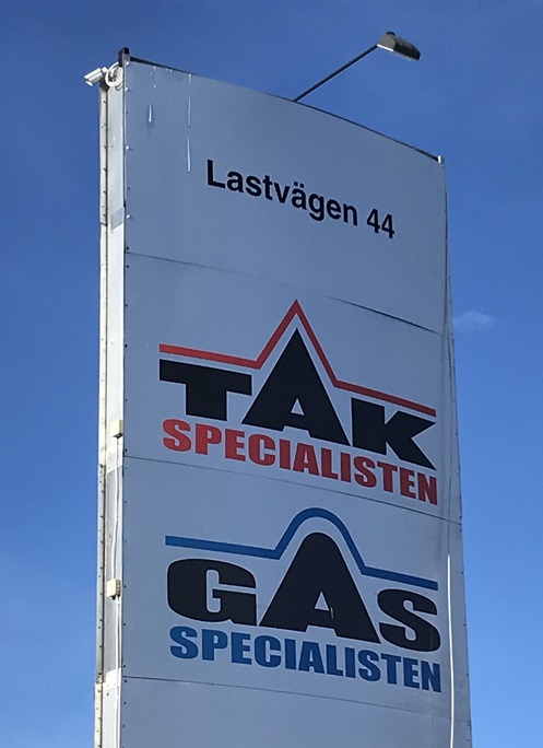 Werbeschild vom Gas-Spezialisten in Kiruna