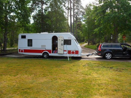 Wohnwagen auf Entsorgungsstation